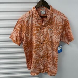 Columbia PFG Rapid Rivers Shirt Mens Large Orange Print NWT Fishing